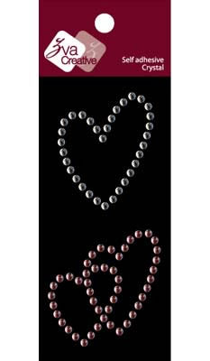 Zva Creative - Crystal Basics - Triple Hearts - Clear/Pink  (sold in 3's)