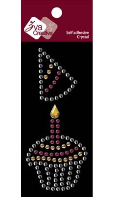 Zva Creative - Crystal Basics - Cupcake & Birthday Hat - Clear/Pink/Topaz  (sold in 3's)