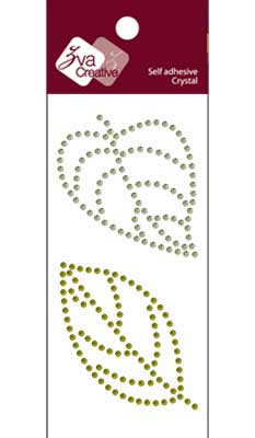 Zva Creative - Leaves Crystal - Lime/Olive  (sold in 3's)
