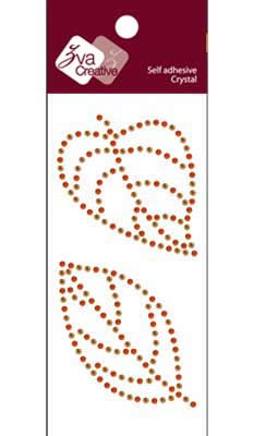 Zva Creative - Leaves Crystal - Orange/Champagne  (sold in 3's)
