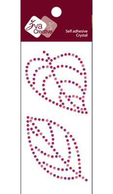 Zva Creative - Leaves Crystal - Lavender/Pink/Rosy  (sold in 3's)