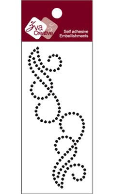 Zva Creative - Flourishes  Jet Crystal  PREORDER     (sold in 3's)
