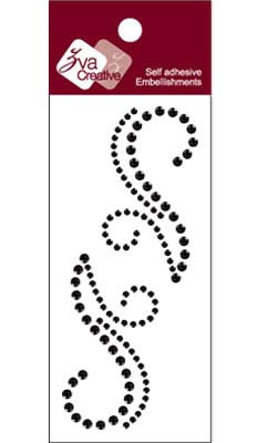 Zva Creative - Flourishes - Jet Crystal  (sold in 3's)