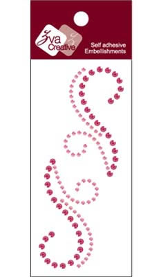 Zva Creative - Flourishes - Pink/Rosy Crystal  (sold in 3's)