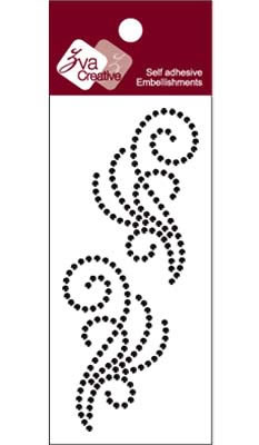 Zva Creative - Flourishes  Jet Crystal  PREORDER     (sold in 3's)