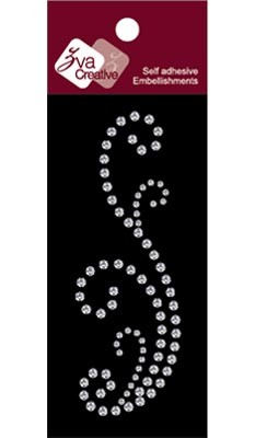 Zva Creative - Small Flourish A Crystal - Clear  (sold in 3's)