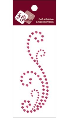 Zva Creative - Small Flourish A Crystal - Rosy  (sold in 3's)