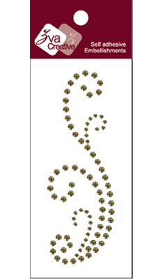 Zva Creative - Small Flourish A Crystal - Olive  (sold in 3's)