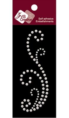 Zva Creative - Small Flourish A Pearl - White  (sold in 3's)