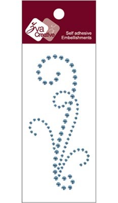 Zva Creative - Small Flourish B Crystal - Soft Blue  (sold in 3's)