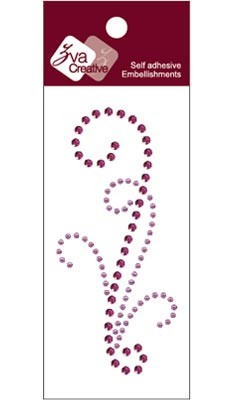 Zva Creative - Small Flourish B Crystal/Pearl - Light Grape/Grape  (sold in 3's)