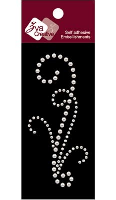 Zva Creative - Small Flourish B Pearl - White  (sold in 3's)