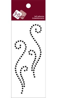 Zva Creative - Flourishes  Jet Crystal  PREORDER     (sold in 3's)