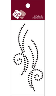 Zva Creative - Flourishes  Jet Crystal  PREORDER     (sold in 3's)
