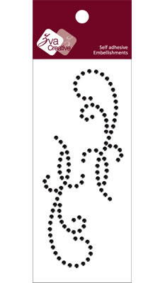 Zva Creative - Flourishes  Jet Crystal  PREORDER     (sold in 3's)