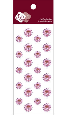 Zva Creative - Mini Flowers - Pink Crystal  (sold in 3's)
