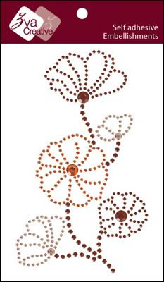 Zva Creative - Blooming - Chocolate/Champagne/Orange Crystal  (sold in 3's)