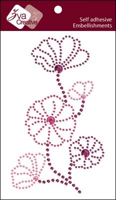 Zva Creative - Blooming - Pink/Hot Pink/Grape Crystal  (sold in 3's)