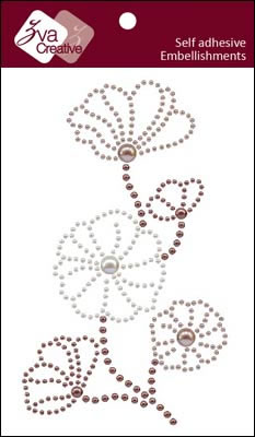 Zva Creative - Blooming - White/Taupe/Chocolate Crystal/Pearl  (sold in 3's)