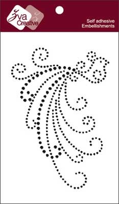 Zva Creative - Fancy Bird - Jet Crystal  (sold in 3's)