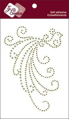 Zva Creative - Fancy Bird - Olive/Lime Crystal  (sold in 3's)