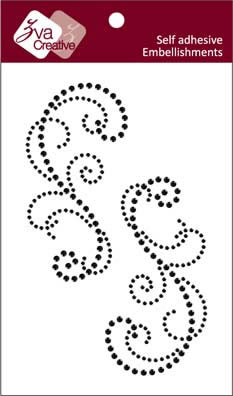 Zva Creative - Flourishes - Jet Crystal  (sold in 3's)