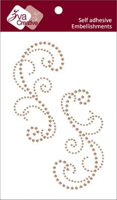 Zva Creative - Flourishes - Champagne Crystal  (sold in 3's)