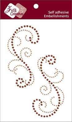 Zva Creative - Flourishes - Champagne/Chocolate Crystal  (sold in 3's)