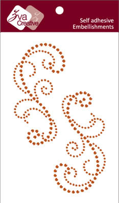Zva Creative - Flourishes - Orange Crystal  (sold in 3's)