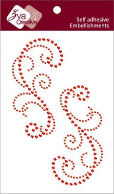 Zva Creative - Flourishes - Red Crystal  (sold in 3's)