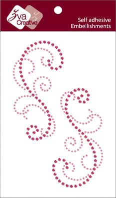 Zva Creative - Flourishes  Rosy/Pink Crystal  PREORDER     (sold in 3's)