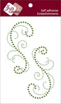 Zva Creative - Flourishes - Olive/Lime Crystal  (sold in 3's)