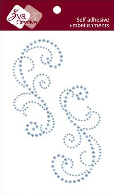 Zva Creative - Flourishes - Ice Blue Crystal  (sold in 3's)