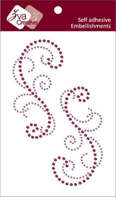 Zva Creative - Flourishes - Grape/Lavender Crystal  (sold in 3's)