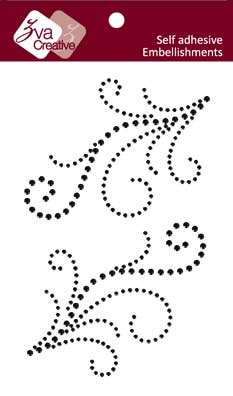Zva Creative - Flourishes  Jet Crystal  PREORDER     (sold in 3's)