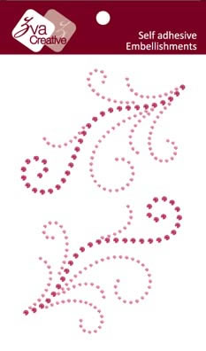 Zva Creative - Flourishes  Rosy/Pink Crystal  PREORDER     (sold in 3's)
