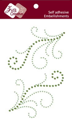 Zva Creative - Flourishes - Olive/Lime Crystal  (sold in 3's)