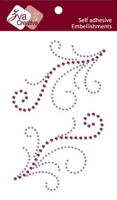Zva Creative -  Flourishes - Grape/Lavender Crystal  (sold in 3's)