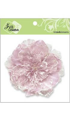 Zva Creative - 4.25" Frosty Flower - Pink  (sold in 3's)