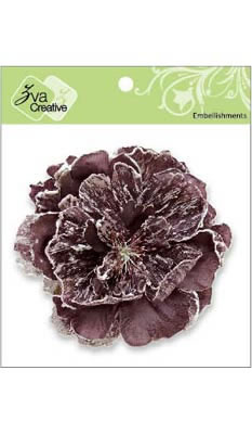 Zva Creative - 4.25" Frosty Flower - Dusky Rose  (sold in 3's)