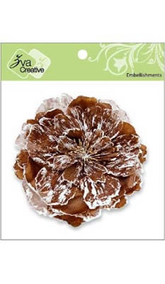 Zva Creative - 4.25" Frosty Flower - Chestnut  (sold in 3's)