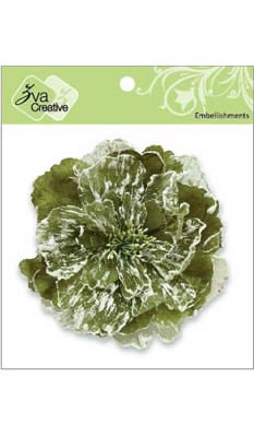 Zva Creative - 4.25" Frosty Flower - Olive  (sold in 3's)