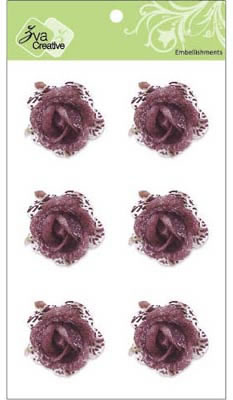Zva Creative - 1.5" Graceful Roses - Brown 6/pk  (sold in 3's)