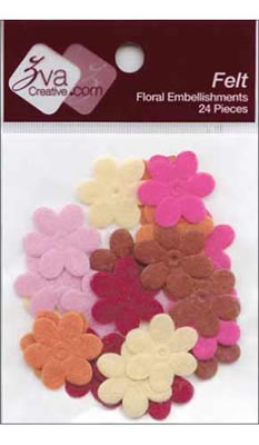 Zva Creative - Felt Flowers 2.5cm - Cozy  (sold in 3's)