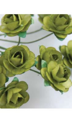 Zva Creative - Bulk Flowers  Mini Rose 144 stems 19mm  Olive  (sold individually)