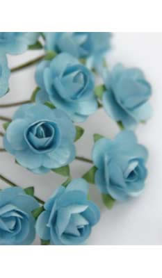 Zva Creative - Bulk Flowers  Mini Rose 144 stems 19mm  Soft Blue   (sold individually)