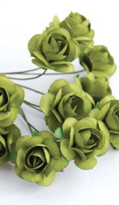 Zva Creative - Bulk Flowers  Mini Rose 144 stems 19mm  Olive    12mm   (sold individually)