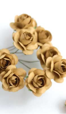 Zva Creative - Bulk Flowers  Mini Rose 144 stems 19mm  Ginger    12mm   (sold individually)