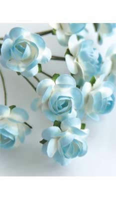 Zva Creative - Bulk Flowers  Mini Rose 144 stems 19mm  Soft Blue Transition    (sold individually)