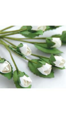 Zva Creative - Bulk Flowers  144 Elegant Rose Buds 6mm  White  (sold individually)